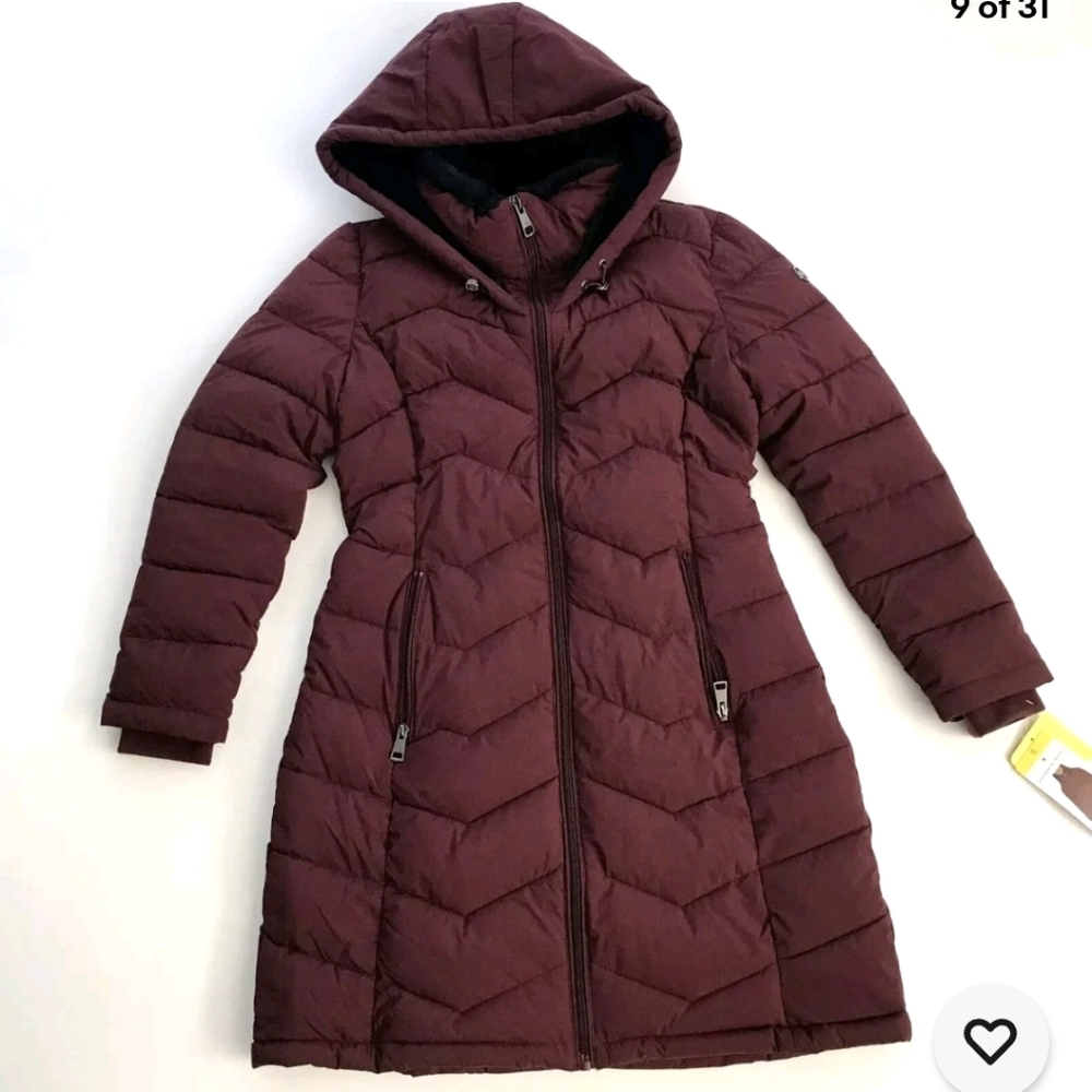 NWOT Andrew Marc Women's Hooded Puffer Walker Jacket‎ Purple